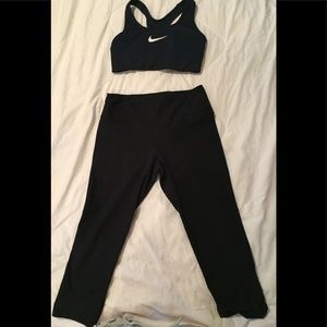 Nike sports bra and crop leggings- size small